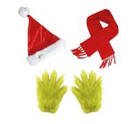 3 ACCESSOIRES DÉGUISEMENT GRINCH POILU VERT ADULTE