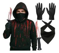3 ACCESSOIRES DÉGUISEMENT MEURTRIER ANONYME Noir