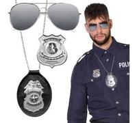 3 accessoires déguisement policier adulte - - gris - boland 01417 Gris G
