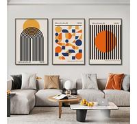3 Affiche Decoration Murale Bauhaus 50X70CM Poster Mural Art Abstrait Tableau Salon Moderne Beige Toile Bauhaus Affiche Murale Chambre Adulte Poster Geometrique sans Cadre