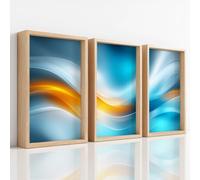 3 Affiche Decoration Murale Science-Fiction Abstrait, Grande Poster Mural Impression sur Toile Moderne Ligne Futuriste Dégradé Ombre Et Lumière Peintures Pour Couloir Banquets Cuisine, 29.7 x 42 cm
