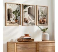 3 Affiche Méditerranée 30X40CM Poster Boheme Vase Plantes Tableau Decoration Murale Salon Beige Toile Murale Salon Poster Mediterranee Affiche Terracotta Vert Plantes Boho Adulte Chambre sans Cadre