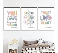 3 affiches et citations bibliques colorées sur toile, décoration murale pour salon, chambre à coucher, décoration d'intérieur 30x40cmx3 sans cadre