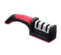 3 Aiguisseurs à Couteau à Fente, Aiûteur Multifonction, Outil D'aiguisement Professionnel en Acier Inoxydable avec Poignée Ergonomique pour la Cuisine (rouge)