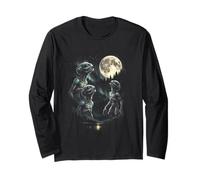 3 Alien Hurlant à la Lune Vintage Funny 80-90s Sci FI Graphic Manche Longue