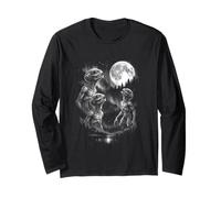 3 Alien Hurlant à la Lune Vintage Funny 80-90s Sci FI Graphic Manche Longue