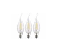 : 3 ampoules LED à filament bougie E14 - 4 W - 470 lm - Blanc chaud