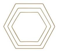 3 Anneaux en métal hexagone doré 20/25/30 cm Doré G