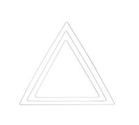 3 Anneaux En Métal Triangle Blanc - 20, 25 Et 30 Cm