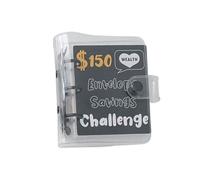 3 Anneaux PVC Linder Couvre Monnaie Planificateur D'épargne 25 Pocket Currency Album Holder Banknotes Paper Storage Book Money Saving Challenge Booklet