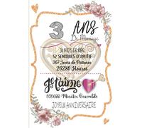 3 Ans De Mariage: Cadeau de mariage pour les couples les hommes, femmes et filles 100 pages finition mate 6x9 pouces