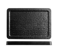 3 Assiettes Rectangulaires Noires 36X25X2,5 Cm