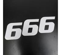 3 Autocollant Stickers numéro de Course adhésif Chiffre 6 Blanc 20x25cm pour Moto