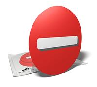 3 autocollants de signalisation et d'orientation pour intérieur ou extérieur (3 stickers ronds de 95 mm) - Accès interdit - zone privée - contre-sens.