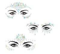 3 Autocollants De Visage Xingyue Auto-Adhésifs Avec Diamants, Paillettes De Style Galaxie, Autocollants Légers, Pratiques Et Faciles À Enlever, Adaptés À La Modélisation De Scène.