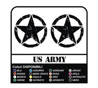 3 autocollants ÉTOILE US ARMY cm 50x50 étoile militaire 4x4 effet affligé pour moto et voiture (GRIS SATIN)