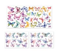 3 Autocollants Muraux Papillons Colorés, Autocollants Muraux Pour Chambre De Filles, Autocollants Autocollants, Autocollants Muraux D'Embellissement Diy, Décoration Murale De Fond De Maison
