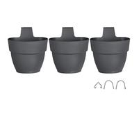 3 Balconnières En Plastique Elho Vibia Campana Forêt Verticale Anthracite - Ø 17 Cm Multicolore