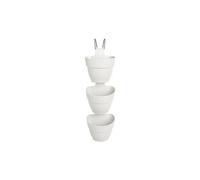 Elho Vibia Campana Forêt Vertical 21 - Planteur pour Balcon & Extérieur - Ø 20.7 x H 29.7 cm - Blanc/Blanc Soie
