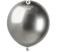 3 ballons bio shiny brillant 48cm argent - gemar 320046 Gris G
