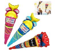 3 ballons décoration inscription école garçon, sacs de bonbons ABC ballon hélium, enfin école enfant introduction école ballons en aluminium, HURRAY SCHOOL maternelle école début feuilles pour enfant