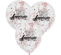 3 ballons latex bio confettis anniversaire or rose - cda 36420jaro Rose G