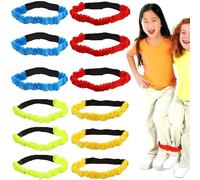 3 Bandes de Course à Pattes, 12pcs Bands de Course colorés à Trois Pattes, Corde Cravate élastique pour Les Enfants Jour Carnaval pour Adultes