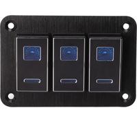 3 bandes d'interrupteurs à bascule étanches DC12V à 24 V 30A 5 broches LED bleues Lumière PC flexible Boucles pour RV -Autoyacht