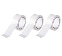 3 bandes en PVC blanc lisse 50 mm x 33 m.