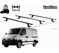 3 Barres De Toit Mont Blanc Pour Nissan Interstar 2002-2010 Noire 100 Kg