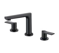 3 Basin de trous de robinet Basin Basin Set Brackaged Gold Double Manche à trois coups Basin de trou de robinet Taps en laiton Hot ou froid Tapé de salle de bain Hot ou Cold Tap, or brossé Beauty