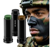 3 Bâtons Camouflage à l’Huile - Stick de Maquillage Visage & Corps, Facile à Appliquer et à Nettoyer, Idéal pour Bodypainting & Cosplay (Noir, Brun, Vert)