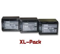 3 batteries 1300mAh pour caméscope Sony Handycam HDR-PJ260VE, HDR-PJ580, HDR-PJ580VE, HDR-PJ740, HDR-PJ740VE, HDR-CX190E