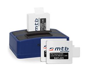 3 Batteries + Double Chargeur (USB) pour Qumox SJ5000(+), SJ5000X, SJ4000(+) / SJCam M10(+), X1000... - Cable Micro-USB Inclus