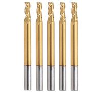 3 - Bits de moulin à extrémité à plat 5pcs Set | Suite de 3,175 mm pour bois dur / contreplaqué / acrylique | Bits de routeur CNC en acier en tungstène en revêtement | Astuce de
