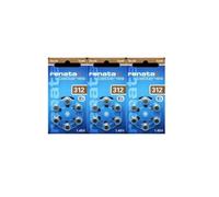 3 Blister de 6 piles auditives RENATA ZA312 ZINC AIR MARRON -