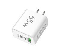 3 Bloc Chtriarger USB - Plug De Charge Multi-port, Adaptateur Mural 65W | 2 Ports Rapides PD + 1 Sortie Intelligente USB, Brique Électrique Compacte Pour Téléphones Mobiles, Tablettes, Ordinateurs Por