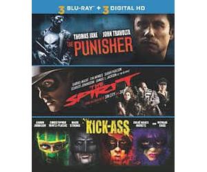 3 Blu-Ray Movie Collection The Punisher, The Spirit, Kick-Ass