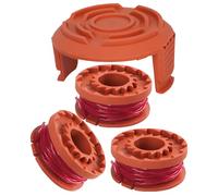 3 Bobine+1 Capuchons de bobine,Ø1.65 mm 3 mètres,Compatible avec WORX 20V Grass Trimmers WG180 /WG163/ WG175,Bobine de fil de rechange