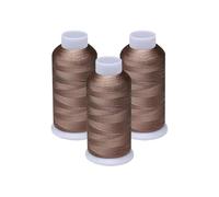 3 bobines colorées de 5 000 m, fil remplissage canette 60 poids(Light Brown 323)