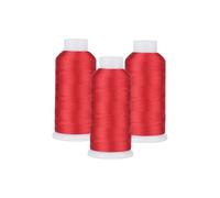 3 bobines colorées de 5 000 m, fil remplissage canette 60 poids(Red 800)