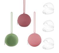 3 boite a tetine bebe, Boite a Sucette Bebe Sans BPA en Silicone, Étui pour Sucette portable en Silicone, range tetine bebe pour Voyage en Plein Air (B)