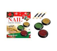 3 BoîTe Poudre Ongles En Or, Effet Chrome Ongle Miroir MéTallique Brillant, Poudre Chrome Ongle Pigments Avec Paillettes Pou La DéCoration D'Art Ongle, Pigment ongles Nail Art pour Noël