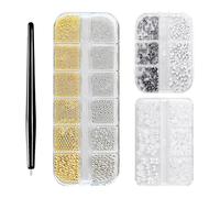 3 Boîtes De Bijoux D'Art D'Ongle Et 1 Stylo Magnétique, Patch De Boule D'Acier De Perle, Outils D'Art D'Ongle, Must-Have D'Art D'Ongle De Bricolage.