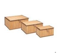 Paris Prix Boîtes de rangement Trio rectangulaire en bambou 3 pièces Beige