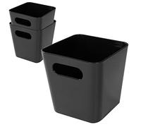 3 boîtes rangement 10cm Noir 10x10cm Panier Organiseur d'étagère murale
