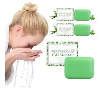 3 Boîtes Savon Antifongique Tea Tree,Solide À L'Huile Essentielle D'Arbre À Thé Savon Anti Mycose,100g Nettoyant Naturel Artisanal SavonAntibactérien Corps, Pour Le Visage, Le Corps & Peaux Sensibles