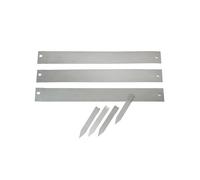 3 bordures de jardin acier galvanisé avec 4 ancres incluses, 3 lattes de 91,4 x H10,2 cm soit 2,64 m, gris