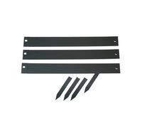 3 bordures de jardin acier galvanisé avec 4 ancres incluses, 3 lattes de 91,4 x H10,2 cm soit 2,64 m, noir