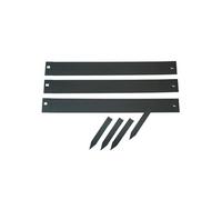 3 bordures de jardin acier galvanisé avec 4 ancres incluses, 3 lattes de 91,4 x H10,2 cm soit 2,64 m, noir